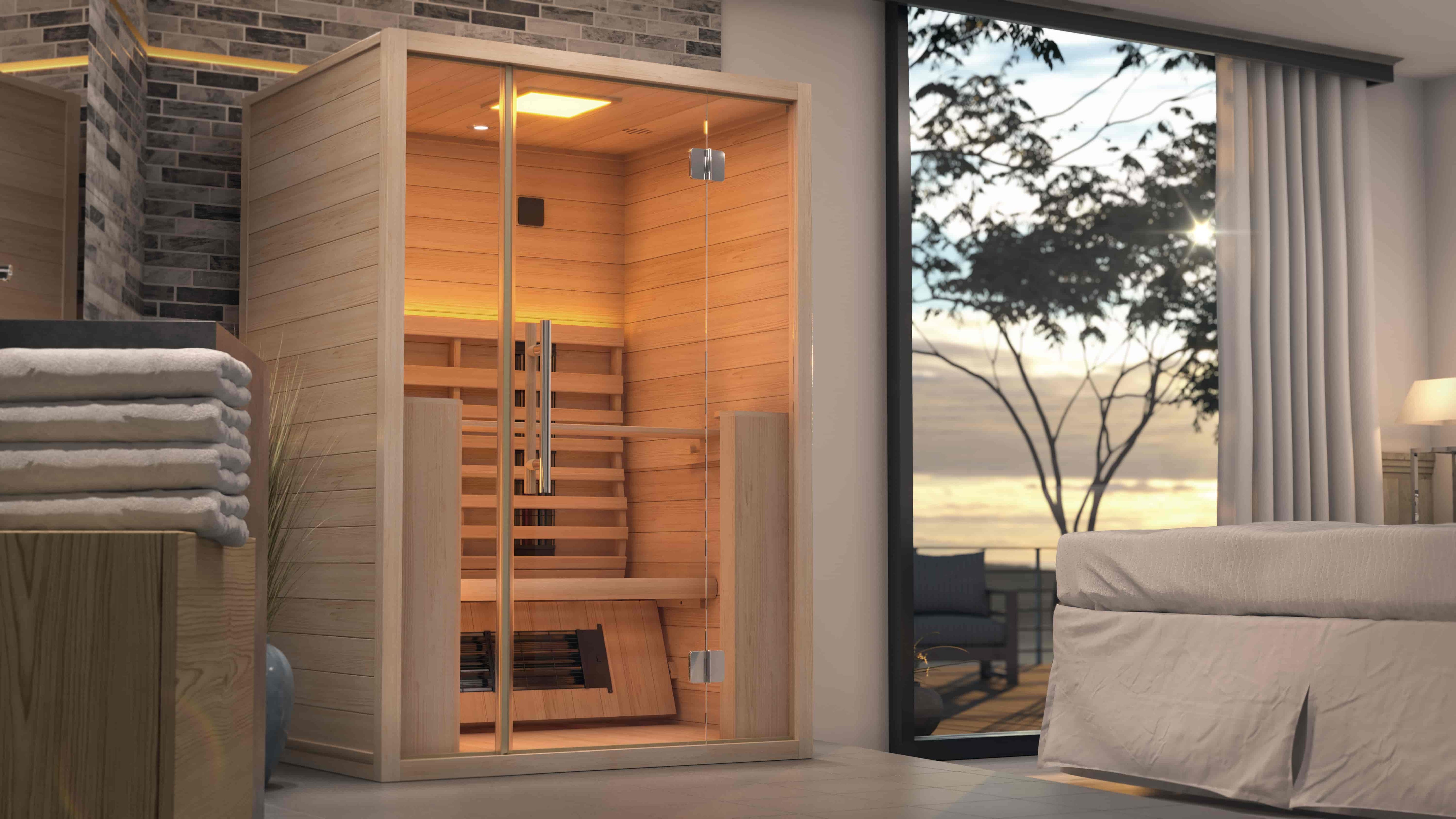 Luxuriöse Infrarotsauna 2 Personen modernes Schlafzimmer